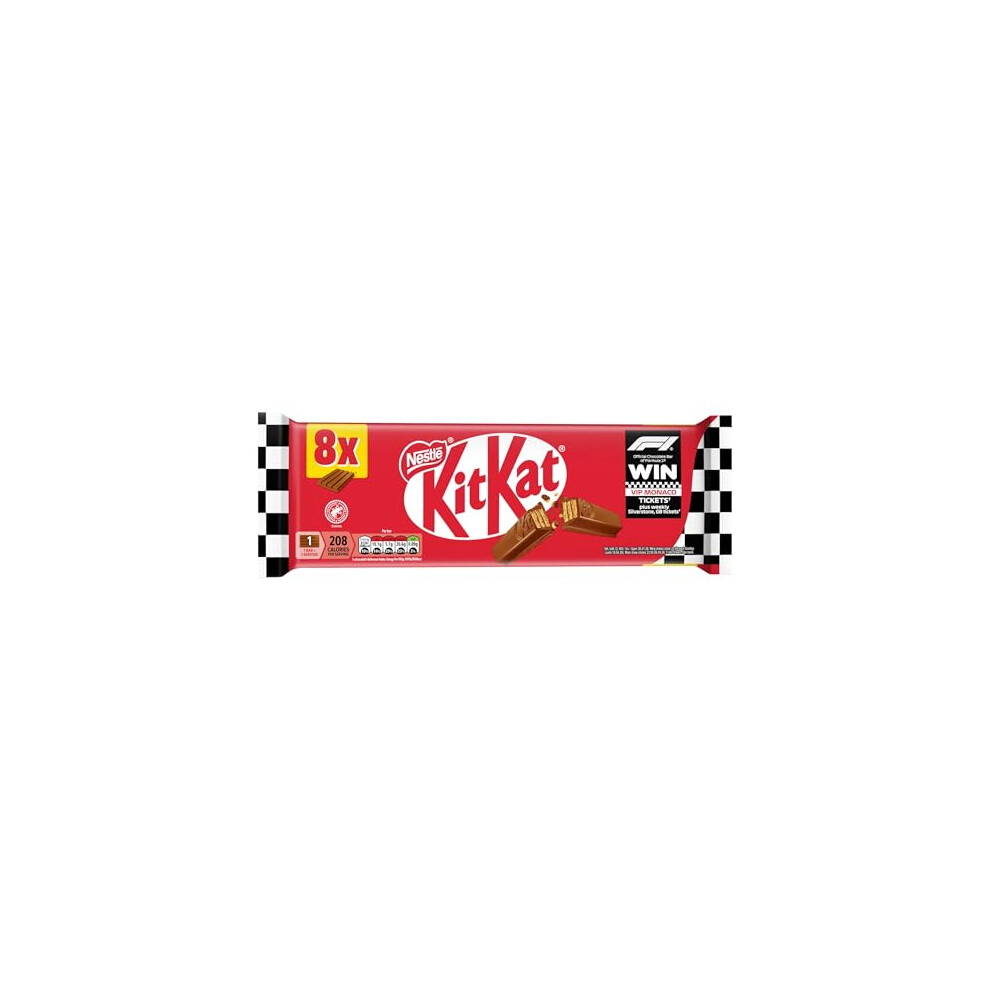 Kitkat F1 4 Finger Milk Chocolate Biscuit Bar 8 Pack Multipack 332G 8 Bars X 415G