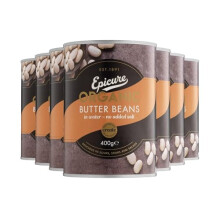 Epicure Organic Tinned Butter Beans in Water No Added Salt 400 g Pack of 6