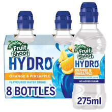 FRUIT SHOOT Hydro Orange and Pineapple Flavoured Water 275ml Pack of 8