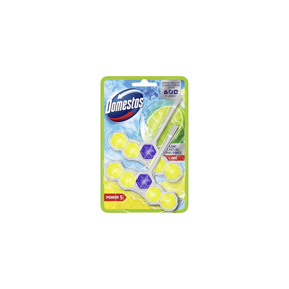Domestos Power 5 Lime Toilet Rim Blocks Toilet Freshener With A Longlasting Fragrance Clean And Freshen For Up To 300 Flushes 2X 50 G