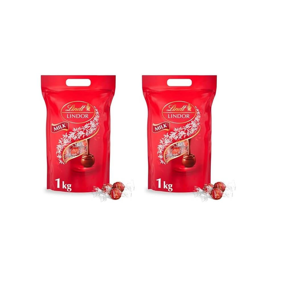 Lindt Lindor Milk Chocolate Truffles Bag - Approx 80 Balls, 1Kg