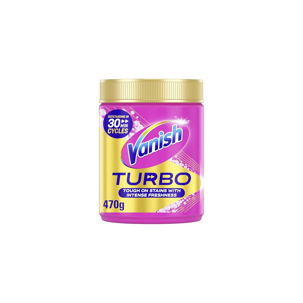 Vanish Turbo Stain Remover Powder 470G Boosted Oxi Action For Quick Wash Removes Stains Safe On Colours White