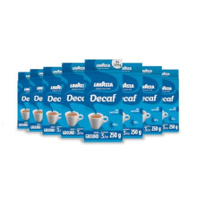 Lavazza Caffè Decaffeinato Ground Coffee 8 Packs of 250 g Ideal for Moka Pot Filter Machine and French Press Aromatic Notes of Dried Fruits Arabica