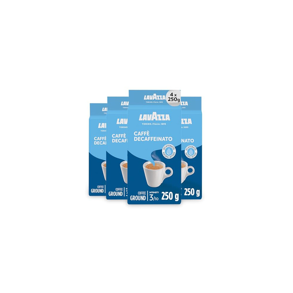 Lavazza Dek Decaffeinated Natural Method Ground Coffee 250G Pack Of 4