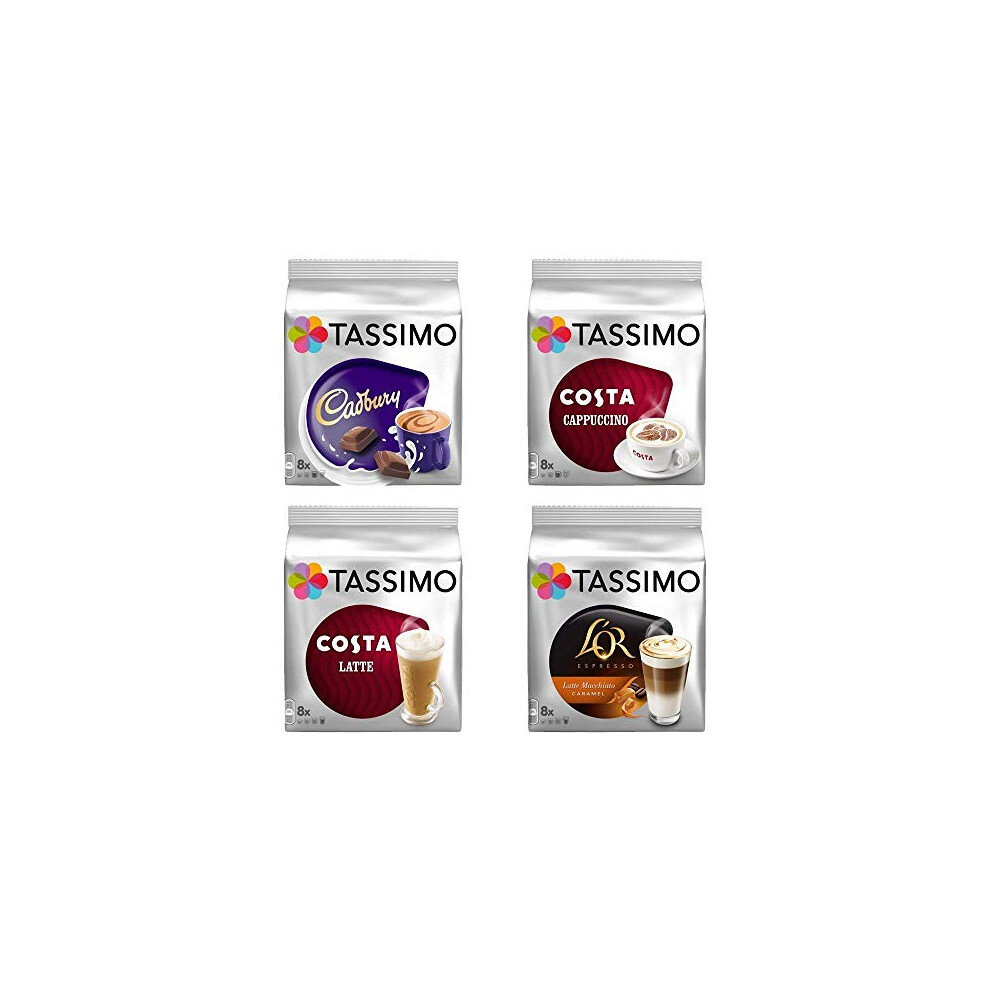 Tassimo Costa Cappuccino Cadbury Costa Latte Lor Latte Macchiato Caramel X 4 Favourite Packs Total 56 Discs
