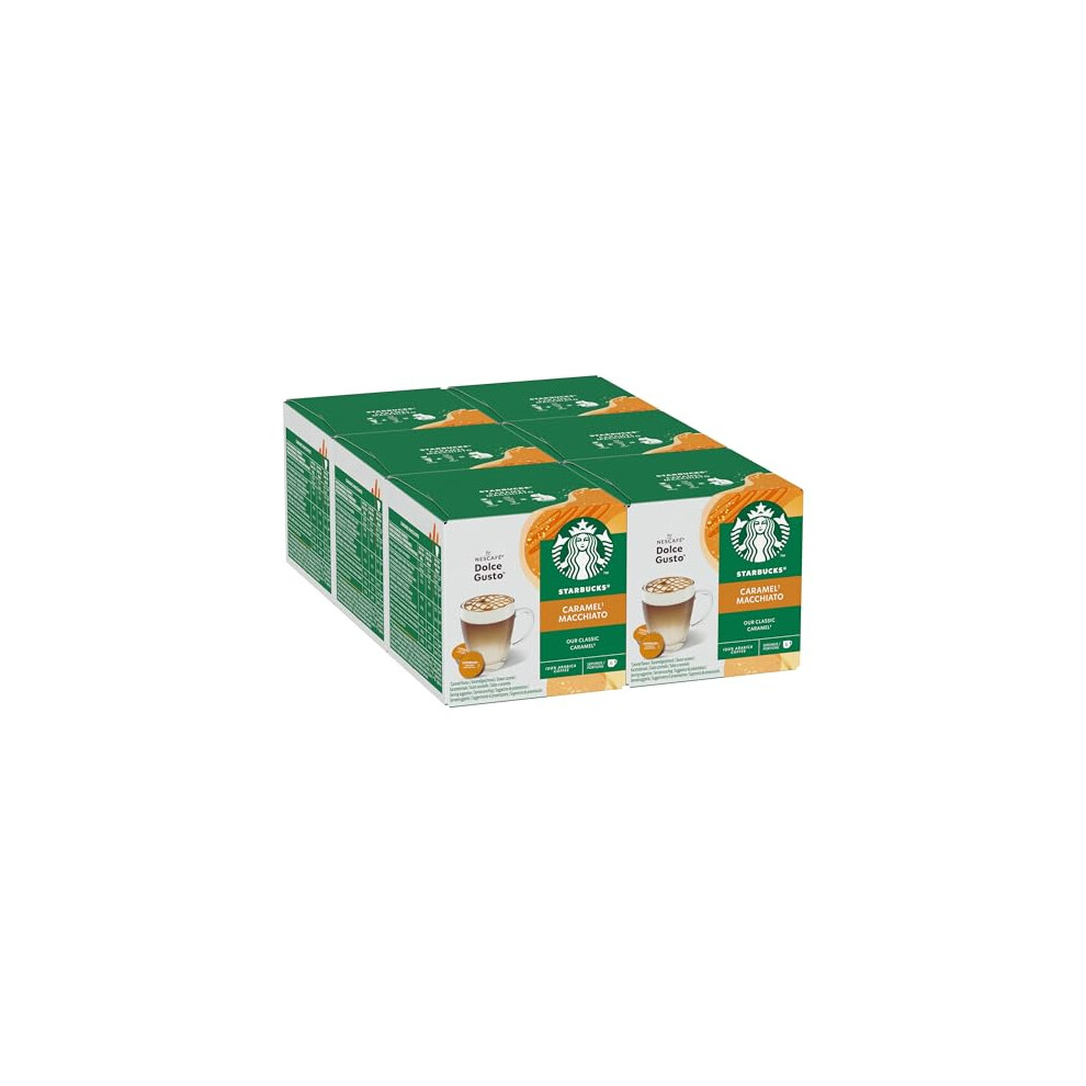 Starbucks Caramel Macchiato By Nescafé Dolce Gusto 72 Caramel Macchiato Coffee Pods 6 Packs Flavoured Coffee