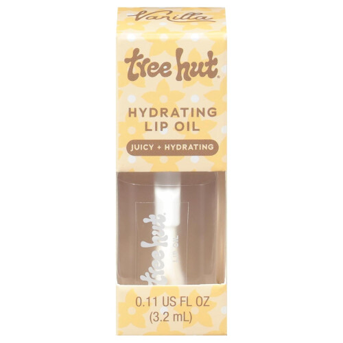 Tree Hut Vanilla Hydrating Lip Oil, Soft, Smooth Lips, 0.11 fl oz