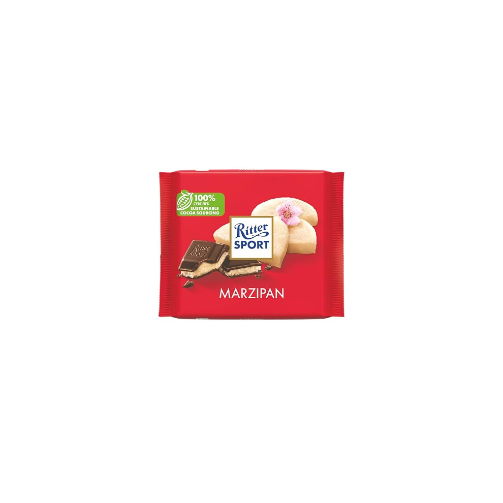 Ritter Sport Marzipan Chocolate Bar 100G Chocolate Sharing Bar Dark
