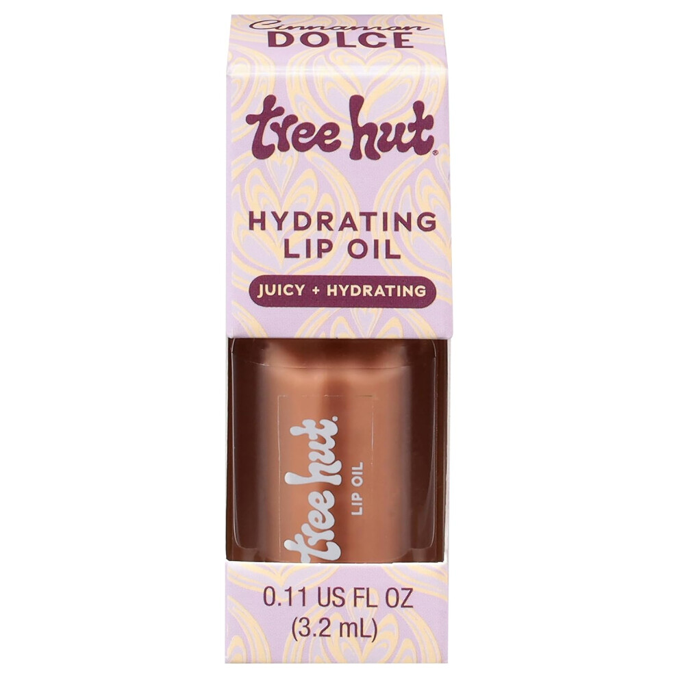 Tree Hut Brown Cinnamon Dolce Hydrating Lip Oil, Smooth, Hydrated Lips, 0.11 Fl Oz