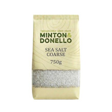 Minton Donello Coarse Natural Sea Salt 750g – Unrefined Salt with Clean Mineral Taste Perfect for Cooking Finishing Dishes Rubbing Meats Baking En