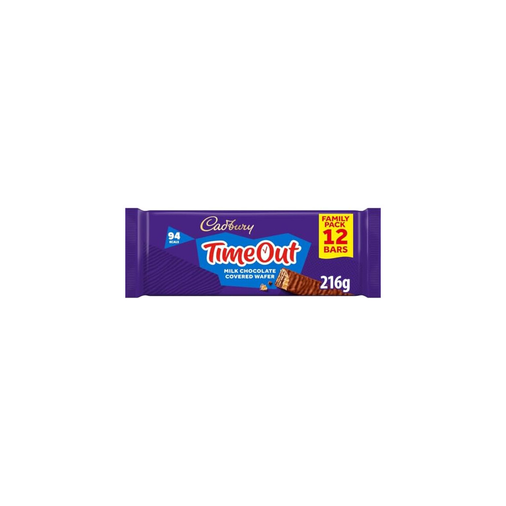 Cadbury Timeout Milk Chocolate Covered Wafer Crispy Wafer Covered In Smooth Milk Chocolate Multipack Of 12 X 18 G Bars