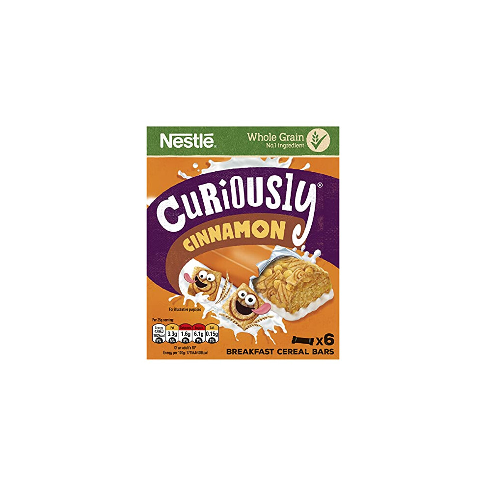 Nestle Nestlé Cereals Curiously Cinnamon Breakfast Cereal Milk Bar Source Of Fibre 5 Vitamins Calcium 6 X 25G Bar Multipack