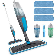 Spray Mops for Floor Cleaning BPAWA Microfibre Spray Floor Mop Wet Dry Dust Mop with Sprayer 2Pcs Refillable 550ML Bottles 3 Reusable Washable Pads