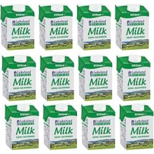 Lakeland Semi-Skimmed UHT Milk 500ml (Pack of 12) | Creamy Taste, Shelf-Stable,