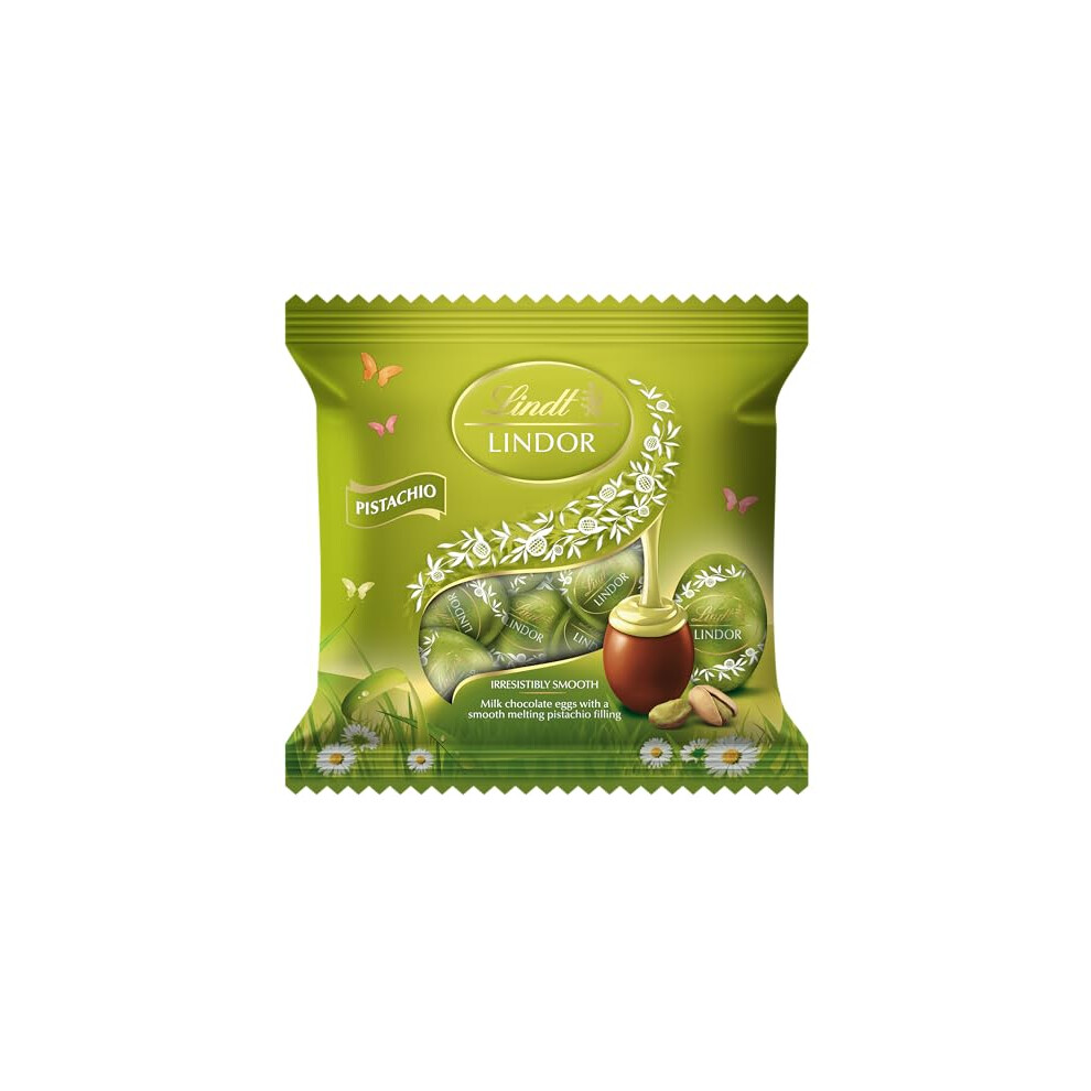 Lindt Lindor Pistachio Mini Chocolate Eggs 80G – Chocolate Truffles With Pistachio Flavoured Filling – Easter Chocolate Treat – Easter Gift