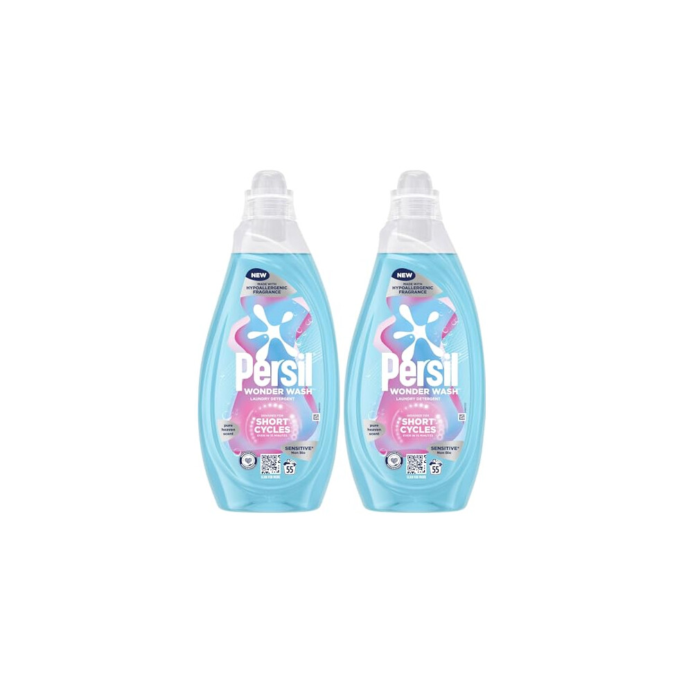 Persil Wonder Wash Sensitive Non Bio Liquid Detergent Laundry Detergent Featuring A Hypoallergenic Fragrance Fastacting Formulation With A Pure Heav