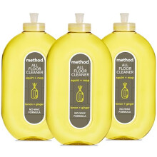 Method Multipurpose Floor Liquid Cleaner Gently Cleans and Shines Fresh and Vibrant Lemon And Ginger Scent Pack of 3 739ml