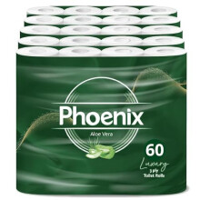 Phoenix Toilet Rolls – 60 Pack 3 Ply Aloe Vera Scented Toilet Paper Bulk Buy Soft Quilted Sustainably Sourced Eco Friendly Luxury Bathroom Tissue
