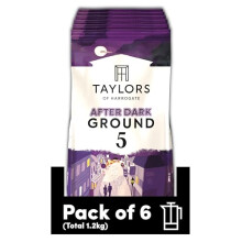 Taylors of Harrogate After Dark Ground Coffee 200 g Pack of 6 Total 12kg