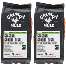 Grumpy Mule Organic Seasonal Decaf Swiss Water Processed Ground Coffee With Tastes of Smooth Chocolate With A Subtle Acidity 227 g Pack of 2