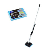 Addis Superdry Sponge Floor Mop with built in self wringing handle Spare Replacement Refill Sponge Black Metallic
