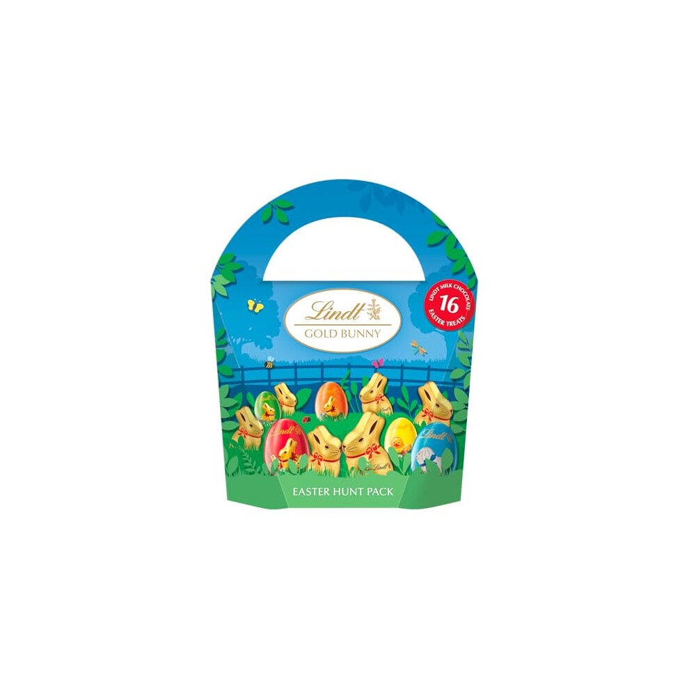 Lindt Bunny Hunt Pack Milk Chocolate 160G – Individually Wrapped Chocolate Bunnies – Easter Egg Hunt Chocolate – Easter Gift Gold
