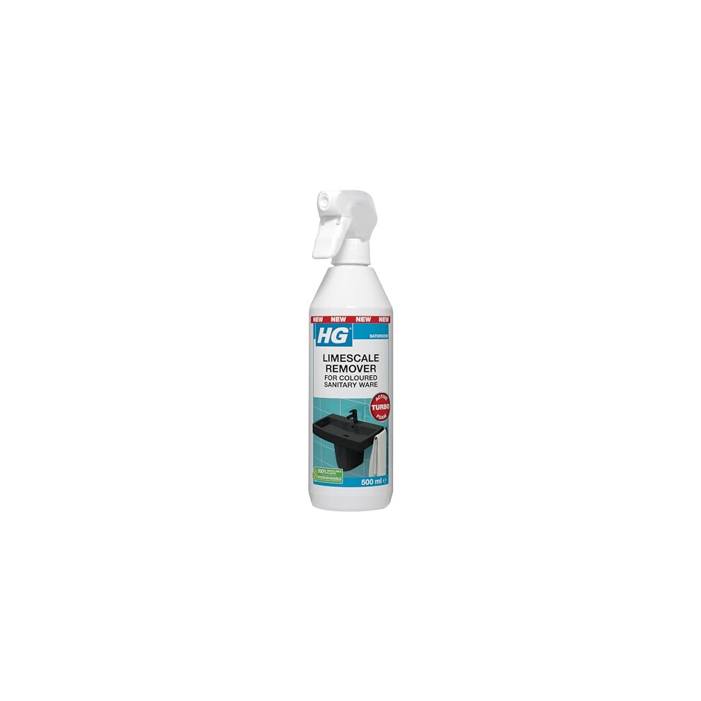 Hg Limescale Remover Colored Sanitary Ware Powerful For Taps Showers Sinks 500 Ml Black