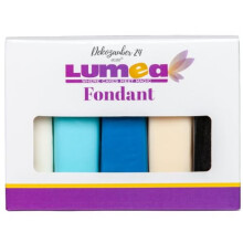 Dekozauber24 Fondant icing multipack 5 colours 100g 35oz rolled fondant per colour for cakes cupcakes and figurines in white black cream light blue