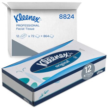 Kleenex Facial Tissue Box 3Ply White Tissues Soft Strong Absorbent FragranceFree FSC Certified for Office Home Use 12 Boxes x 72 Sheets 864 Tissue