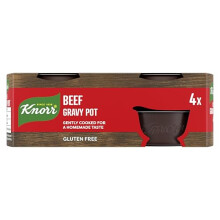 Knorr Beef Gravy Pot Gravy Free from Gluten Artificial Colours and Preservatives Gently Cooked for a Homemade Taste 4x 28 g