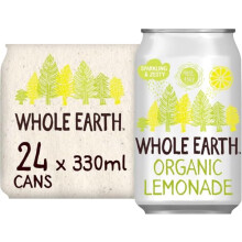 Whole Earth Organic Sparkling Lemonade Drink24x 330 mlLightly Sparkling Soft DrinkFizzy Fruit Bubbly with Natural IngredientsNo Added Refined SugarV