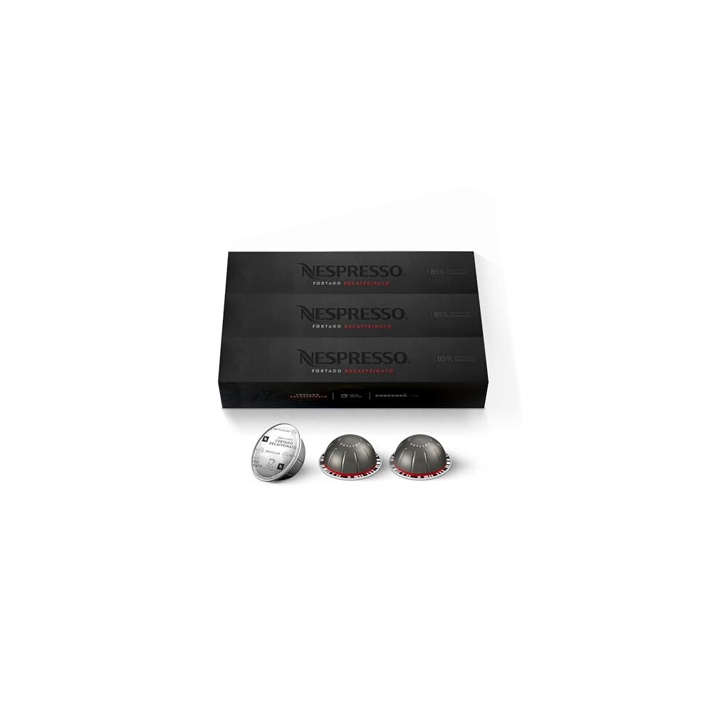 Nespresso Capsules Vertuo Fortado Decaffeinato Gran Lungo 30Count Coffee Pods Brews 50 Oz