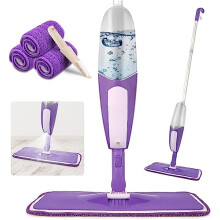 SEVENMAX Spray Mops for Cleaning Floors Microfibre Floor Mop with 3PCS Washable Pads 550ML Refillable Bottle Kitchen Dust Dry Wet Mop for Cleaning