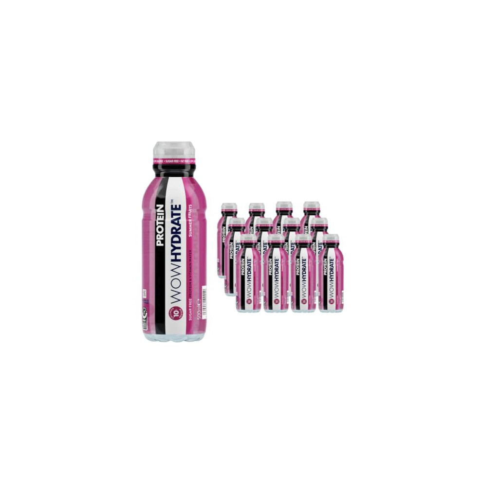 Wow Hydrate Protein Water 10G Summer Fruits 12X500ml