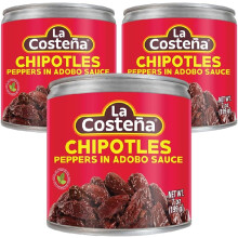 La Costena Chipotle in Adobo Sauce, 199g Cans, Mexican Spicy Chipotle