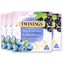 Twinings Blueberry Blackcurrent and Lemon Fruit Tea 80 Tea Bags Multipack of 4 x 20 Tea bags