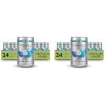 Folkingtons Club Soda Water 24 Cans Natural Minerals Drink Mixer 24 x 150 ml Pack of 2