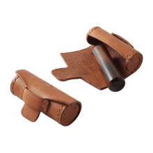 PU Leather Cylinder Storage Case For Seals And Lipsticks-Coffee