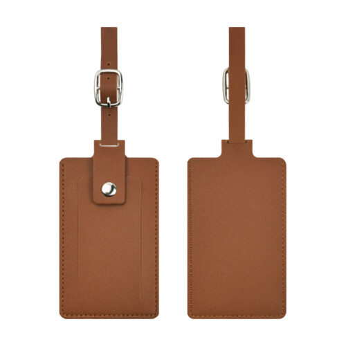Modern PU Leather Bag Marker Containing Hide Data Slot-brown