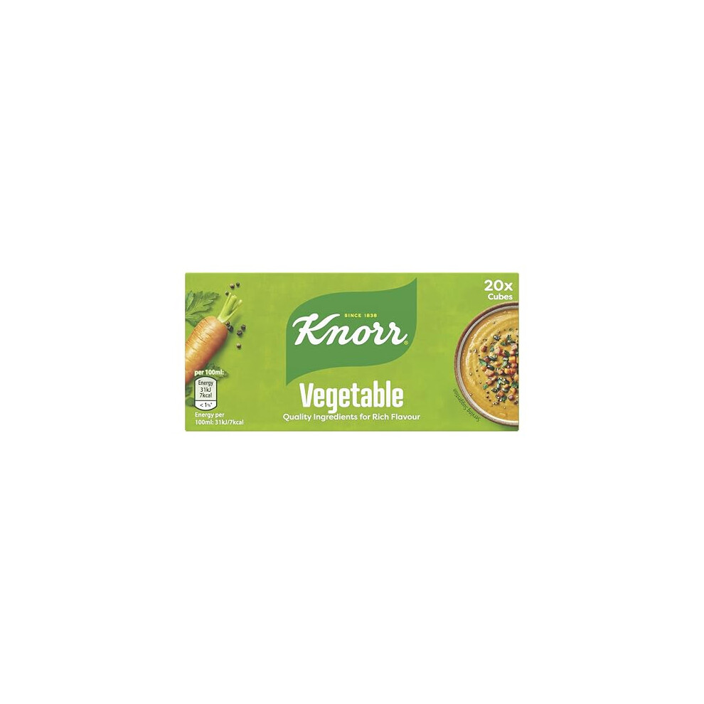 Knorr Vegetable Stock Cubes Glutenfree To Add A Rich Flavour To Vegetablebased And Vegetarian Meals 20X 10 G