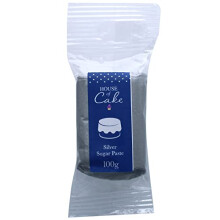 House of Cake Metallic Silver Edible Sugar Paste Fondant Icing for Modelling Marbling Lettering Creating Shapes Add a Shiny Smooth Finish to Cakes