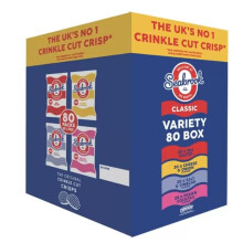 Seabrook Variety Box, 80 x 25g – Assorted Flavours of Classic British Crinkle Cu
