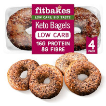 Fit Bakes Keto Bagels 16g Protein Low Carb Bread 8g Fibre 4 Protein Bagels Multi Seeded Bread Keto Snacks Diabetic Food Low Calorie Nutrient Dense W