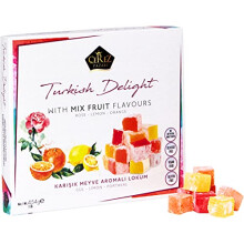 Cerez Pazari Turkish Delight with Fantastic RoseOrange and Lemon Mix Flavors 454g No Nuts Luxury Lokum Candy Dessert Gourmet Box