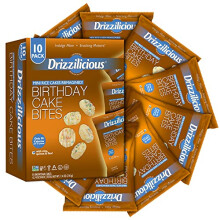 Drizzilicious Mini Rice Cakes with White Chocolate Drizzle Non GMO Gluten Free Rice Snacks Pack of 10 21g Each Birthday Cake Flavor Rice Crisps Sn
