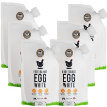 Peck Free Range Egg Whites Liquid 6 x 500ml Pouches 15 UK Free Range Egg Whites Per Pouch from UK Farms in a Resealable Pouch High Protein for