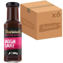 Sharwoods Hoisin Sauce – Traditional Chinese Sweet Savoury Marinade With FiveSpice Sesame Soya Vegan Vegetarian Friendly 290 g Bottle Pack of 6
