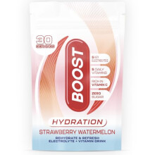 Boost Hydration Electrolytes Powder Strawberry Watermelon Flavour 30x Serving Pouch Sugar Free Electrolytes Drink Powder for Rehydration 100 Veg