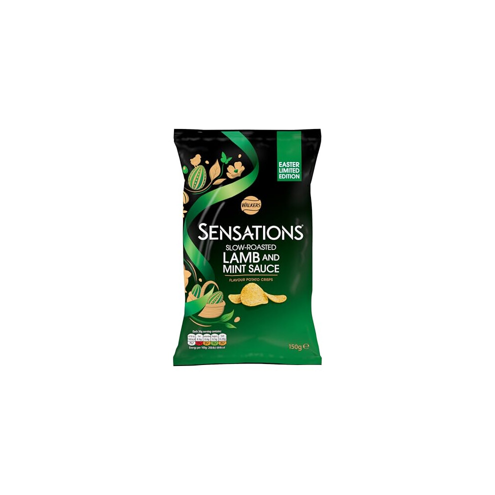 Walkers Sensations Snacks Lamb Mint Sauce Sharing Crisps 150G