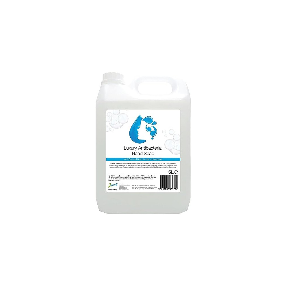 2Work Conditioning Antibacterial Handwash 5 Litre Bulk Bottle 2W03975